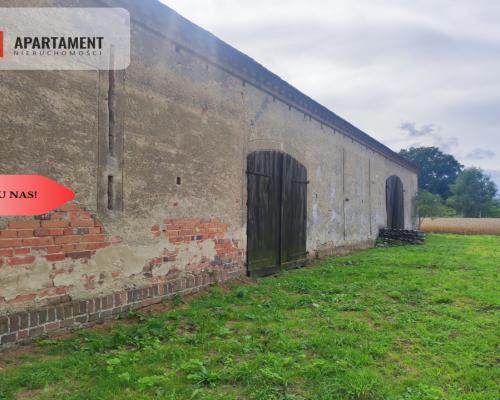 Działka rolna z dużą stodołą.