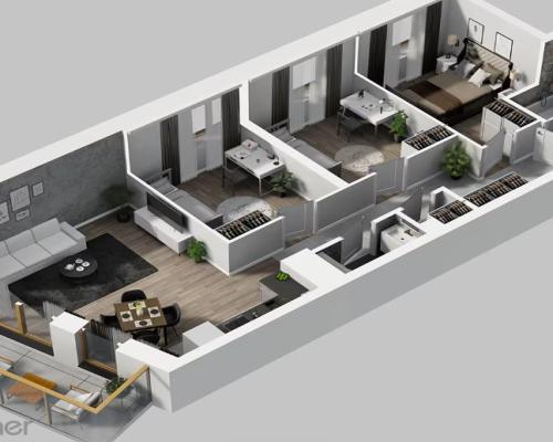 Mieszkanie 4-pokojowe z balkonem, nad rzeką!