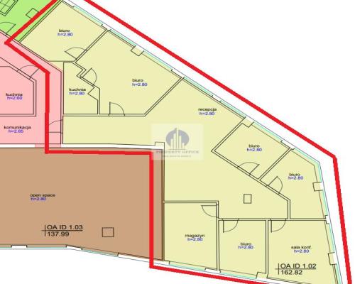 Mokotów: lokal biurowy 190m2 na wynajem