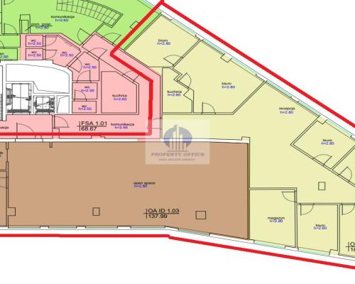 Mokotów: lokal biurowy 351m2 na wynajem