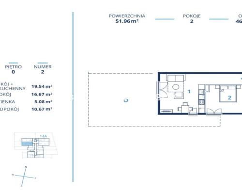 51m2  2pok+ ogródek (klucze) Ruczaj 0%
