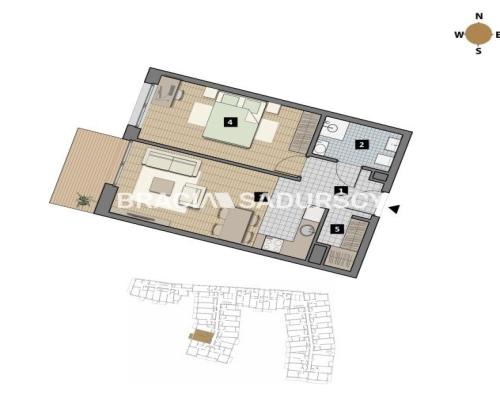 Dostępne mieszkania od 25m2 do 63m2. 