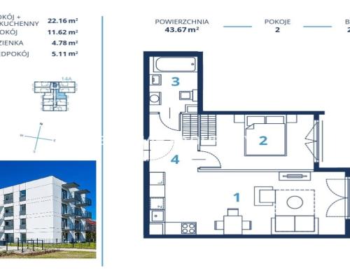 43m2 2 pok +balkon Ruczaj