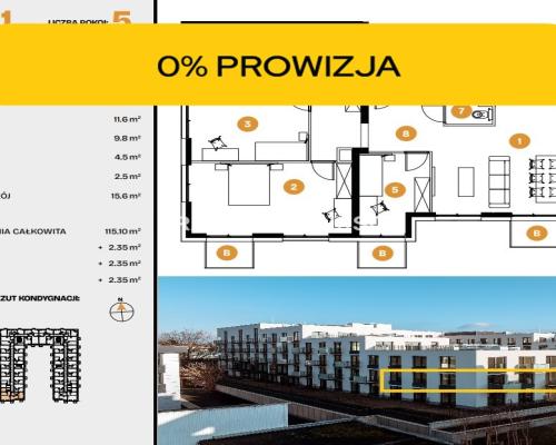 115m2 Apartament 5 pok/3 balkony Bronowice