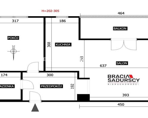 Kliny, ul. Borkowska. Starannie wykończone 2 pokojowe mieszkanie - 46,40 m 2 , z dużym balkonem.   Mieszkanie usytuowane na 3