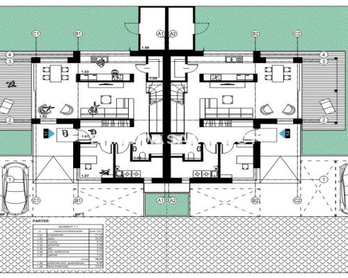 Działka z projektem na 5 bliźniaków