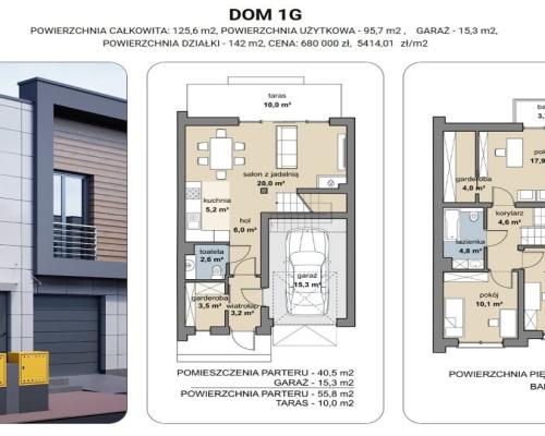 Dom szeregowy 125 m2,  Zaścianki