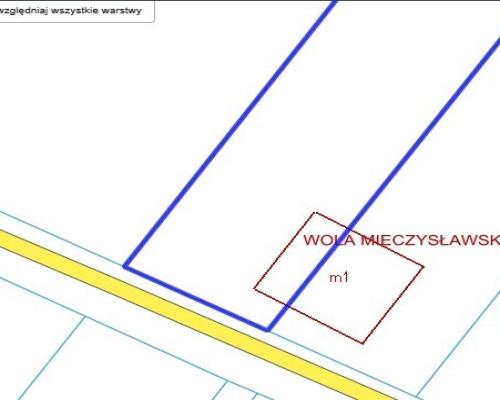 Działka rolno budowlana  1,1 ha Wola Mieczysławska