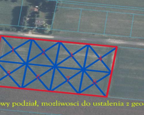 Duża działka jezioro Krasne (podział na 8 działek)