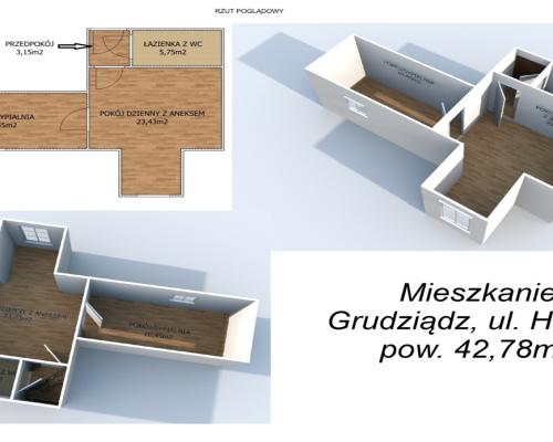 * Gotowe do wejścia 2 pokoje, Hallera, Grudziądz
