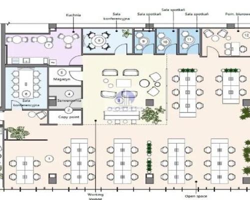 Mokotów: lokal biurowy 410,85m2 do wynajęcia