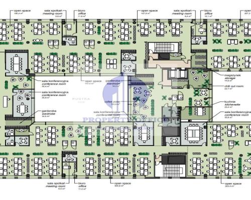 Mokotów: lokal biurowy 2534m2 do wynajęcia