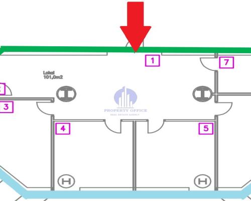 Śródmieście:lokal biurowo-usługowy 107,80 m2 na wynajem