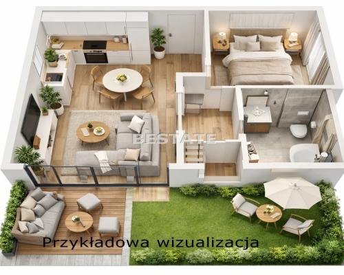 Obrzeża Wrocławia,43m2, z ogródkiem i m.postojowym