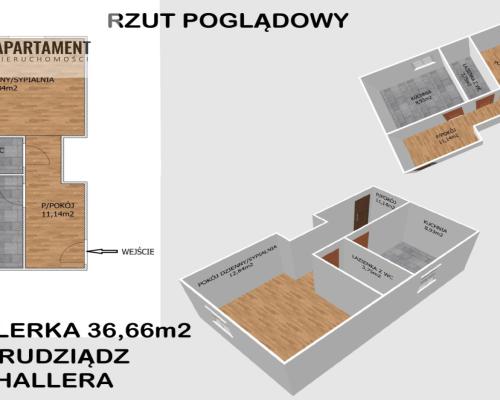 * Ustawna kawalerka 36,7m2 z dużą kuchnią