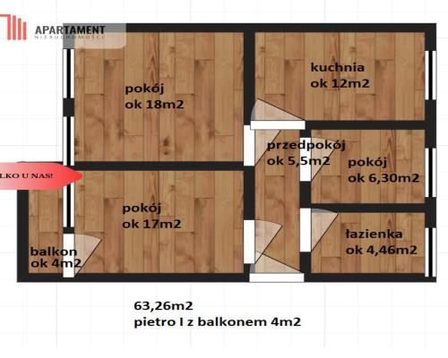 NOWA CENA/3 pokoje/balkon/komórka lokatorska