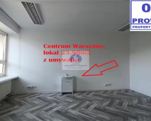 Śródmieście: lokal biurowo-usługowy 23,80 m2 z umywalką, do wynajęcia