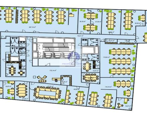 Mokotów: lokal biurowy 1594m2 do wynajęcia