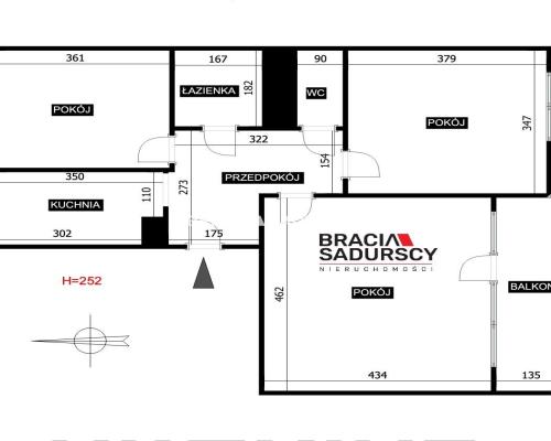 Przestronne 3 pokojowe  mieszkanie o powierzchni 61,40 m² - Kraków, ul. Halszki - Podgórze Duchackie.    M
