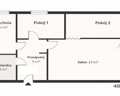 Lublin, Mieszkanie, 3 pokoje, 48,1 m2, ul. Rymwida