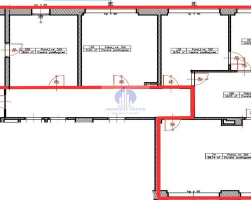 Mokotów: lokal biurowy 173,49 m2 do wynajęcia
