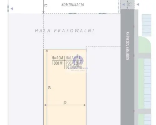 Bielany: magazyn 1800 m2 do wynajęcia