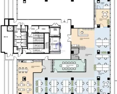 Śródmieście: lokal biurowy 493,15m2 do wynajęcia.
