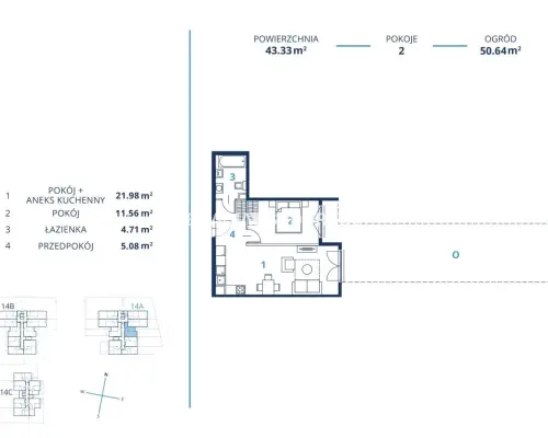 43m2 2 pok +balkon Ruczaj