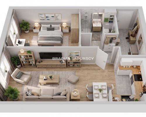 Ustawne 2 pokojowe mieszkanie w apartamentowcu.