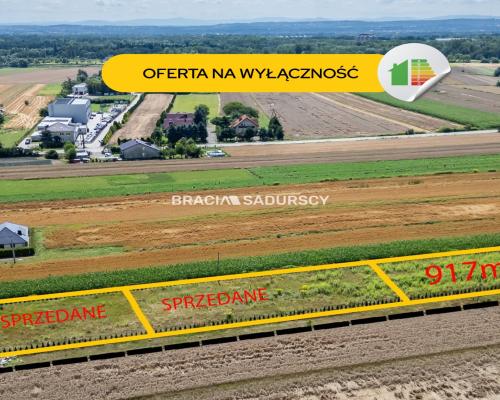 Ogrodzona działka 917m2 Glinik