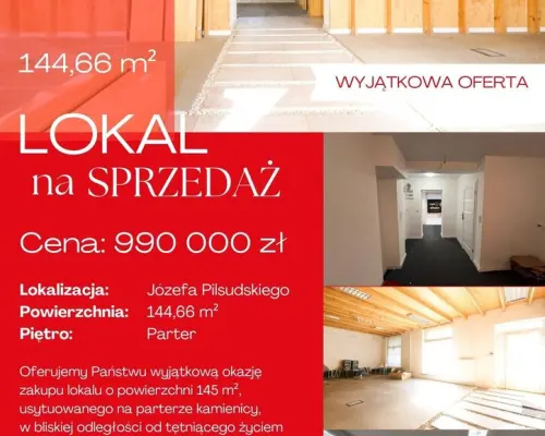 Lokal, 145 m2, parter, Śródmieście