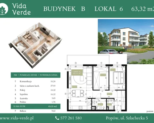 Popów | 3 pokoje | 2 piętro | taras
