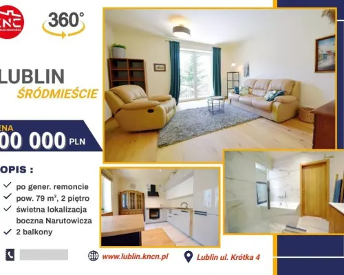 Prestiżowe mieszkanie, wyskoki standard, 2 balkony.
