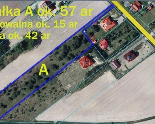 Duża działka 0,6 ha rolno budowlana Wola Lisowska