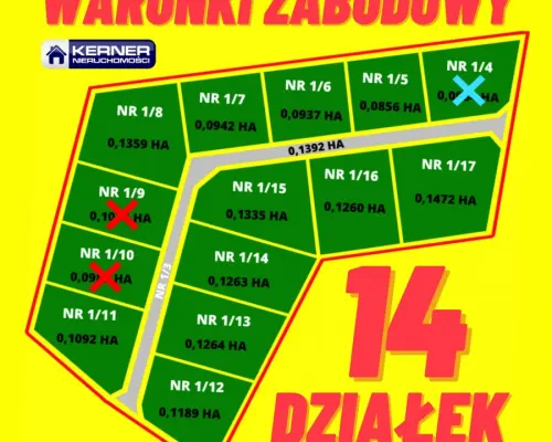 Działka 1/7 w kompleksie 14 działek z WZ