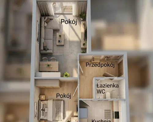 2 pokoje | 44,3 m² | Polkowice | ul. 3 Maja