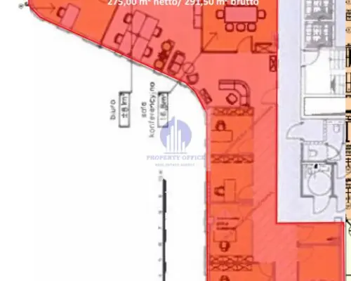 Mokotów: lokal biurowy 291,50m2 do wynajęcia