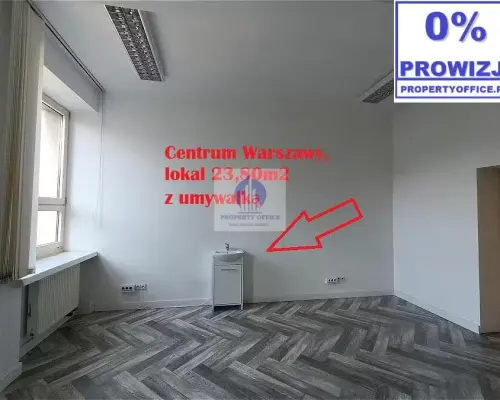 Śródmieście: lokal biurowo-usługowy 23,80 m2 z umywalką, do wynajęcia