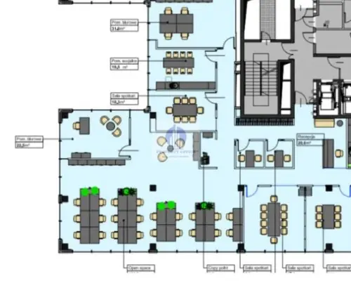 Mokotów: lokal biurowy 403m2 do wynajęcia