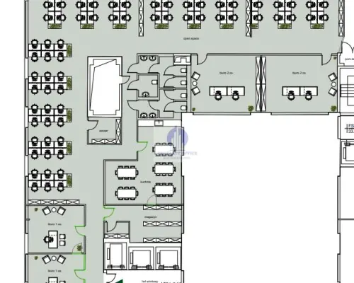Mokotów: lokal biurowo-usługowy 536,10 m2 do wynajęcia