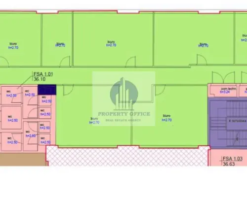 Mokotów: lokal biurowo-usługowy 459 m2 do wynajęcia