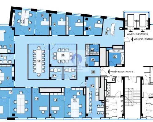 Mokotów: lokal biurowy 420m2 do wynajęcia