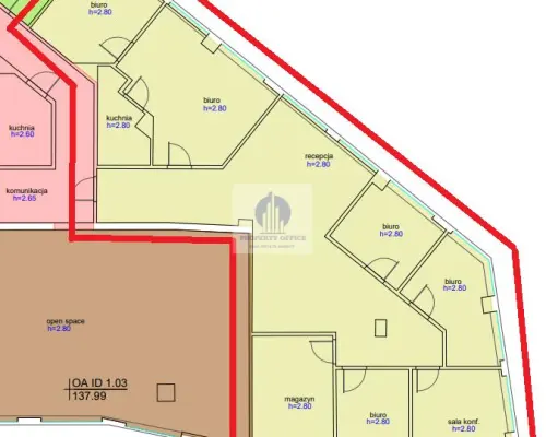 Mokotów: lokal biurowy 190m2 do wynajęcia