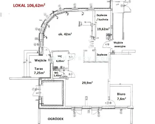 Piękny lokal użytkowy   106m 2  z małym ogródkiem,   na parterze   w Piasecznie / Nowej Iwicznej, z trzema własnymi miej