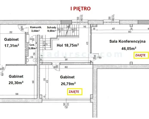 Biuro ok. 112,44m2 w Piasecznie, okolica Józefosławia, z klimatyzacją, monitoringiem, przeszkleniem, parkingiem.     Dwie kon