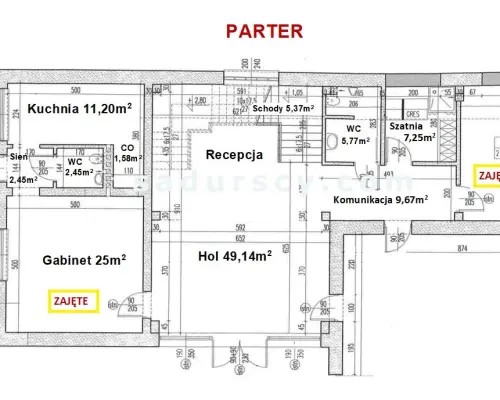 Biuro ok. 112,44m2 w Piasecznie, okolica Józefosławia, z klimatyzacją, monitoringiem, przeszkleniem, parkingiem.     Dwie kon