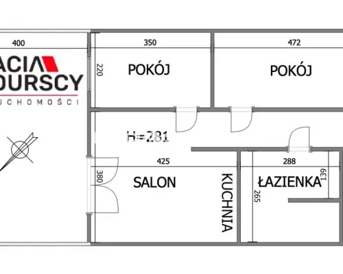 3 pok 44m2 Opatkowice z gródkiem i klimatyzacją