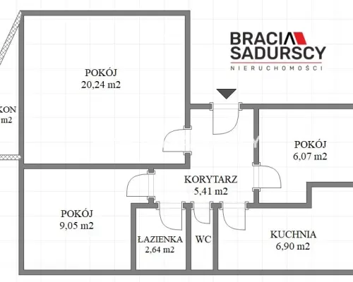 3 pokoje z balkonem na Powstańców