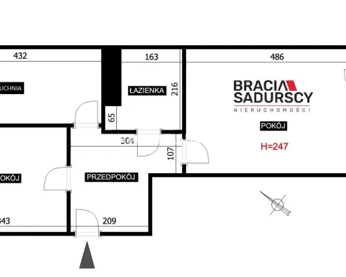 2 pok| 44,5m² |balkon |duża piwnica|ul. Komandosów