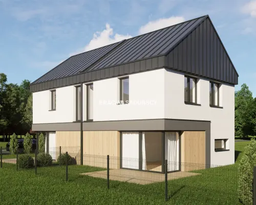3pok.65m2 dwupoziomowe/nowoczesna bryła budynku